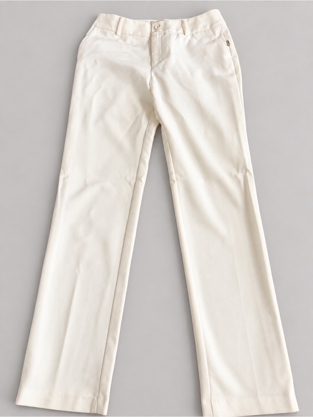 Ivy Moda Ivory Cotton Blend Straight Leg Pants Large